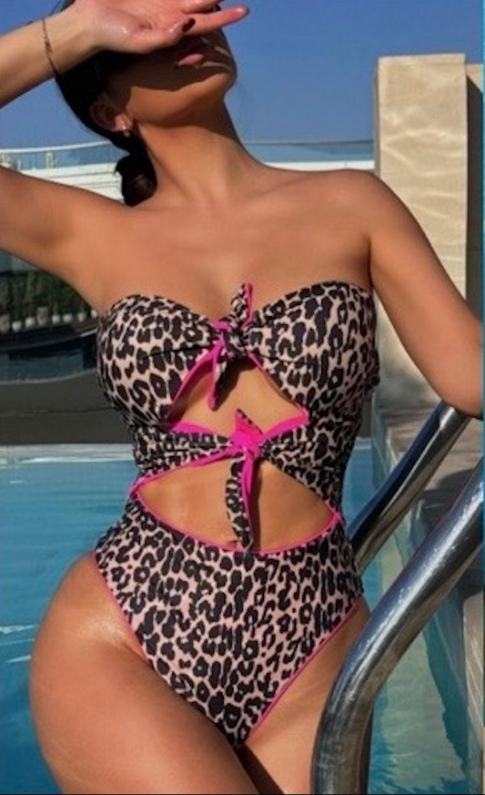 Cheetah One Piece Bathing Suit